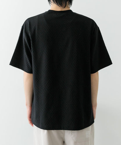 單點刺繡人字紋提花T恤