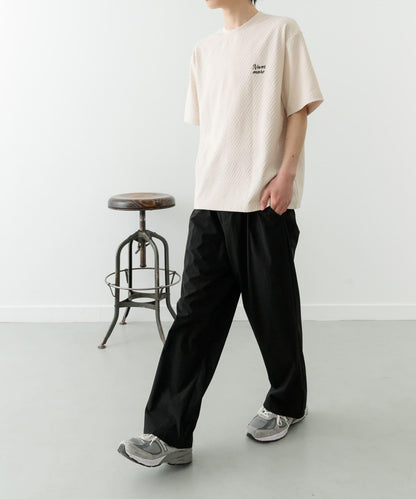 單點刺繡人字紋提花T恤