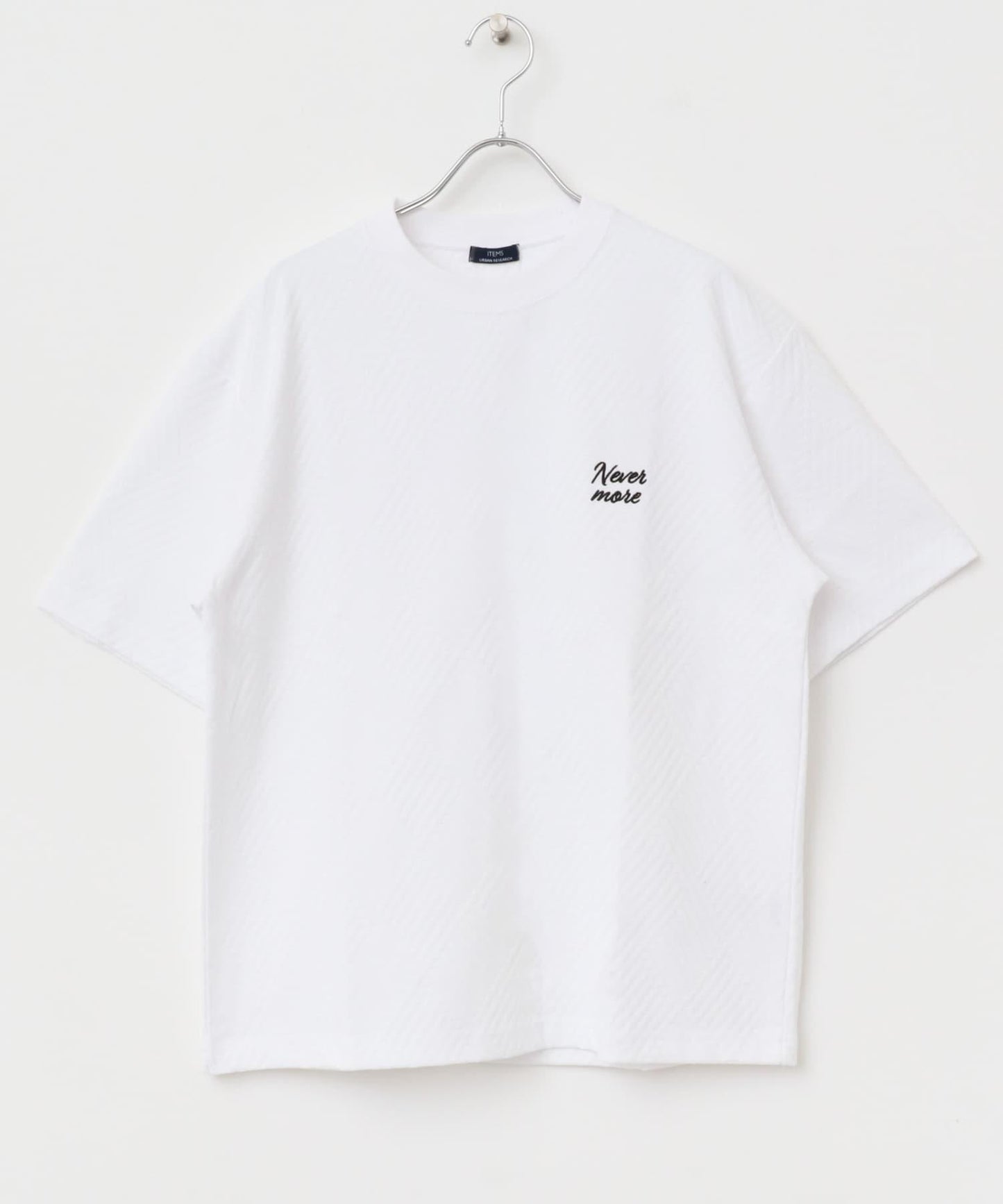 單點刺繡人字紋提花T恤