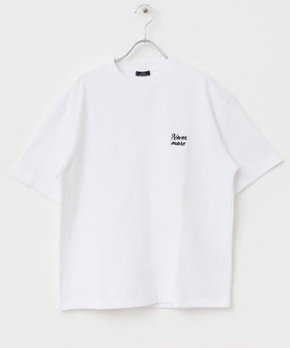 單點刺繡人字紋提花T恤