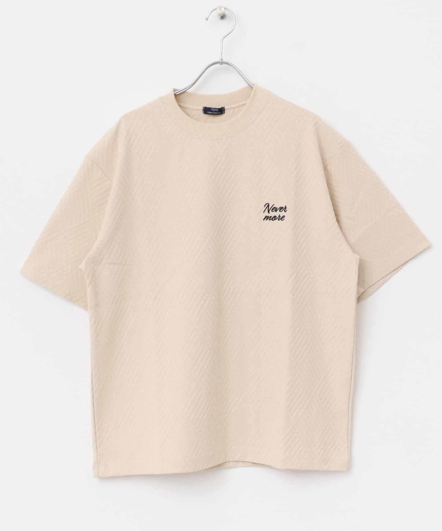 單點刺繡人字紋提花T恤