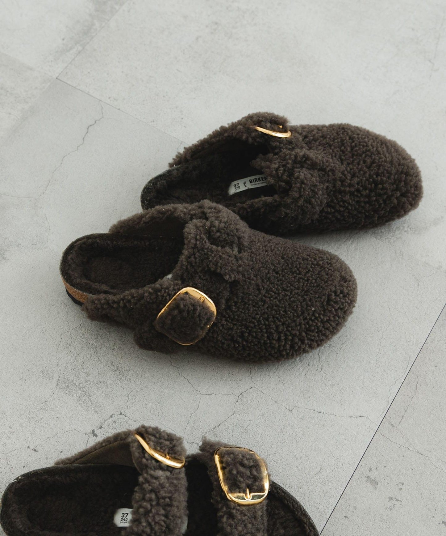 BIRKENSTOCK BOSTON 大扣泰迪毛拖鞋