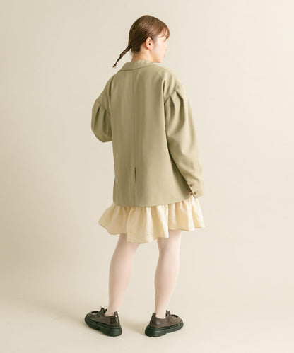 肩部褶皺寬鬆西裝外套