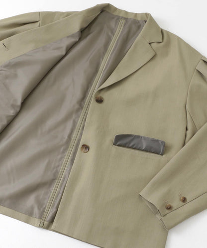 肩部褶皺寬鬆西裝外套