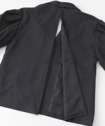 肩部褶皺寬鬆西裝外套