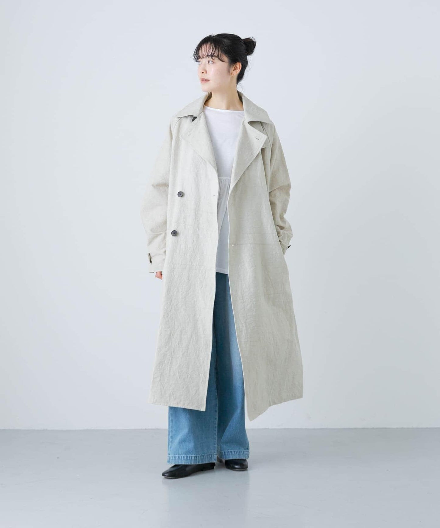 男女同款棉麻寬鬆風衣