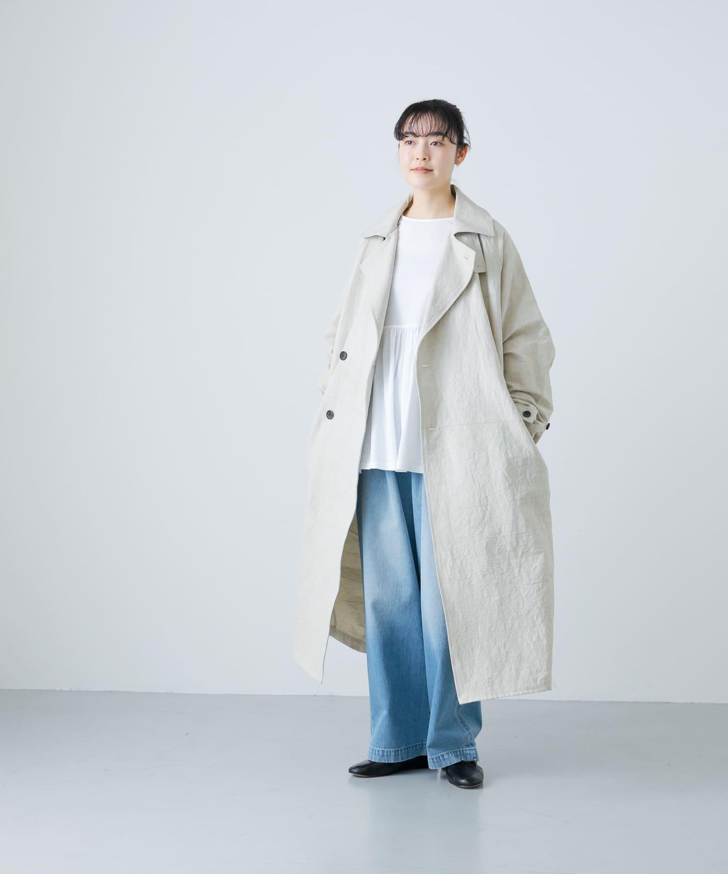 男女同款棉麻寬鬆風衣