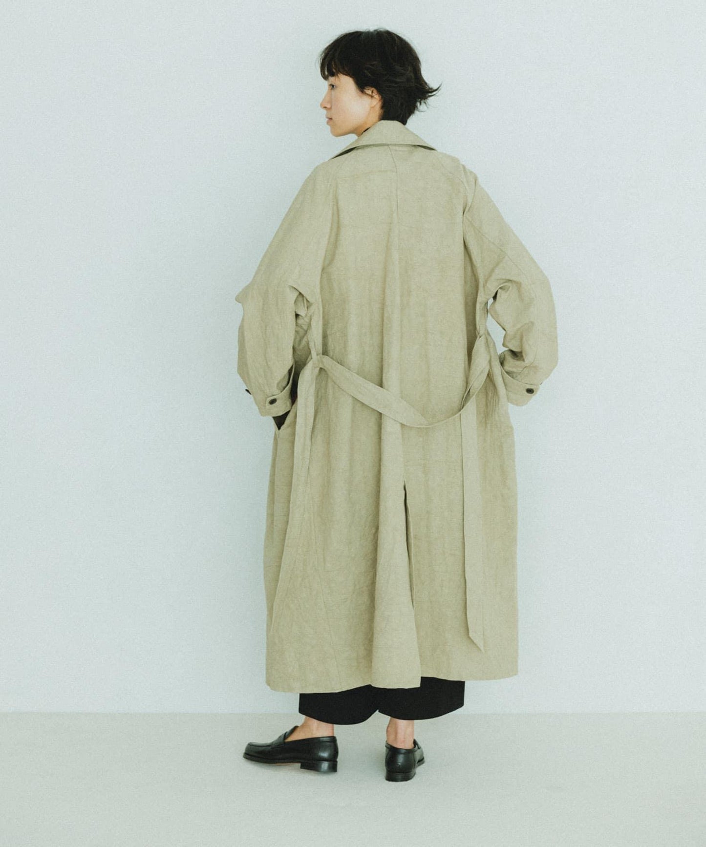 男女同款棉麻寬鬆風衣