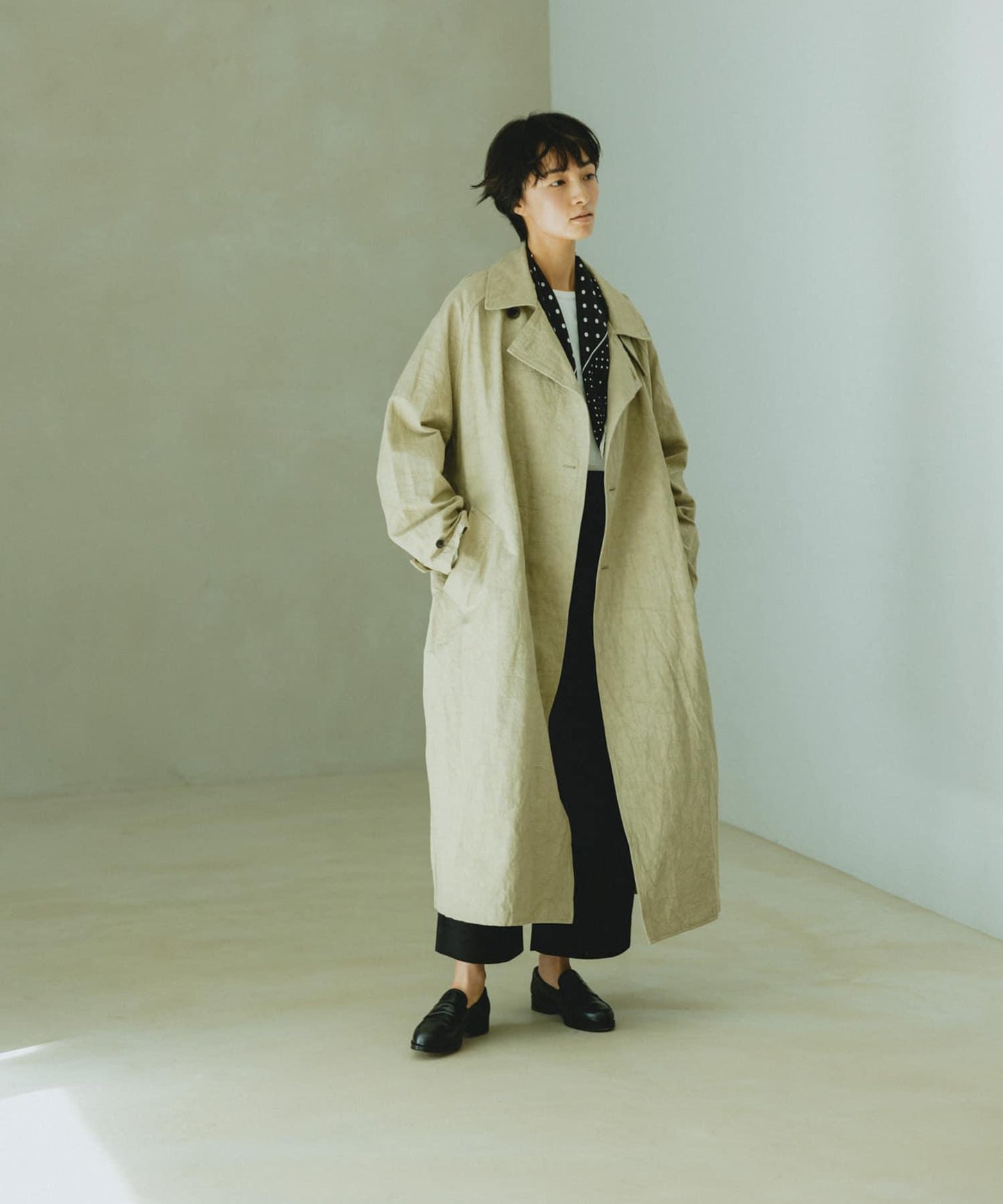 男女同款棉麻寬鬆風衣