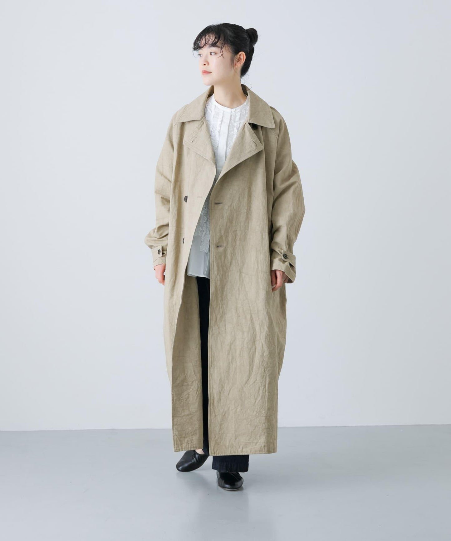 男女同款棉麻寬鬆風衣