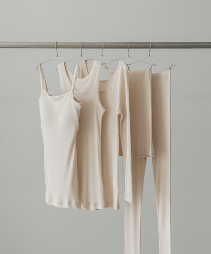 絲綢羅紋短款打底褲