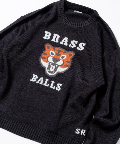 寬鬆版型提花圓領針織衫 / TIGER BRASSBALLS