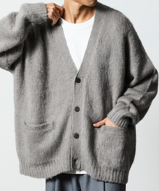 寬鬆版型長絨針織開衫