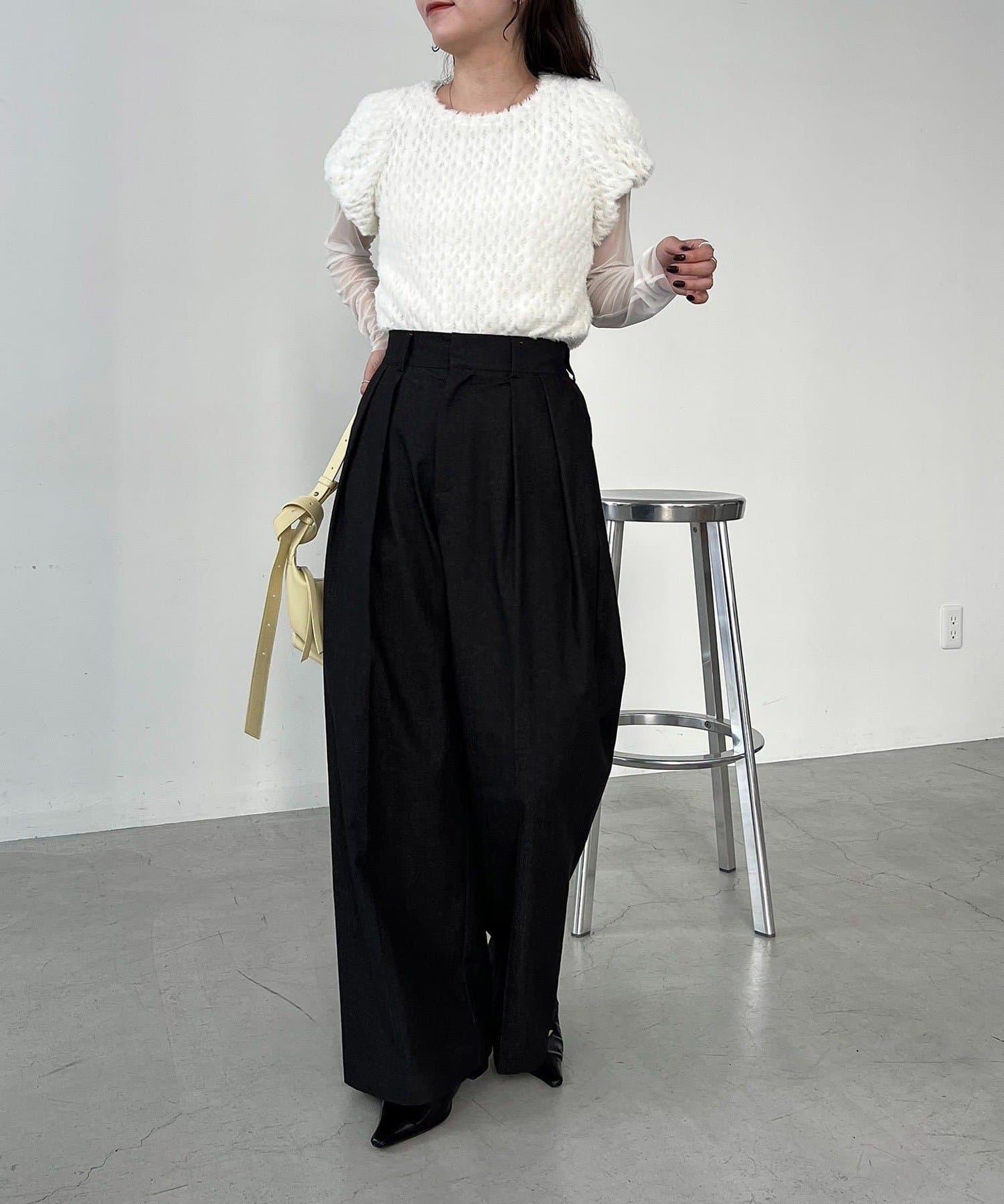 【CAPRICIEUX LE'MAGE】迷你毛絨網紗上衣