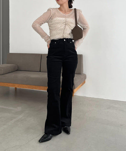 植絨波點設計 襯衫 再販款