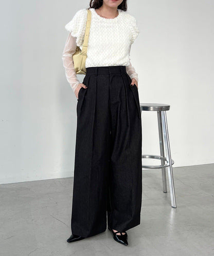 【CAPRICIEUX LE'MAGE】迷你毛絨網紗上衣