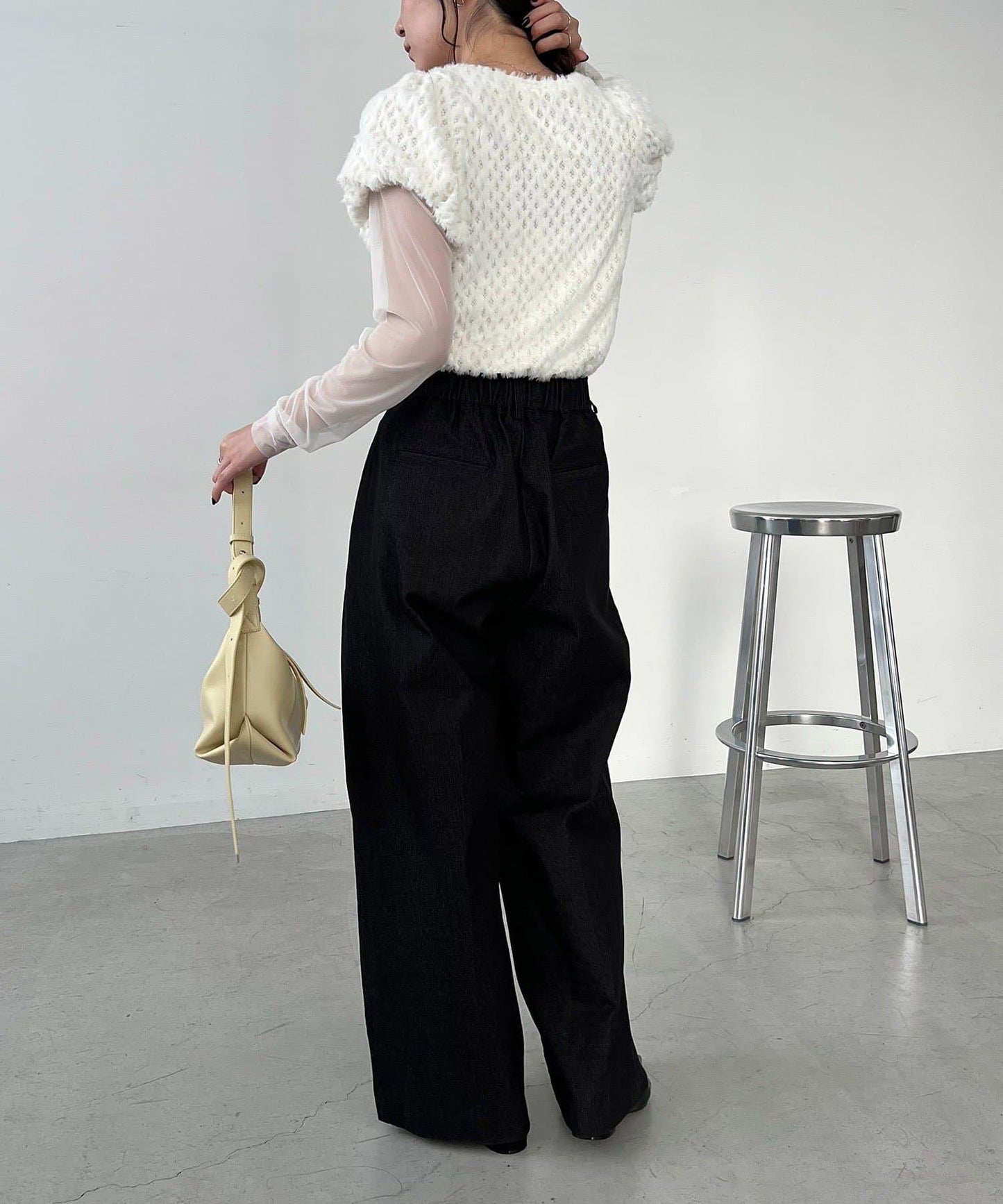 【CAPRICIEUX LE'MAGE】迷你毛絨網紗上衣