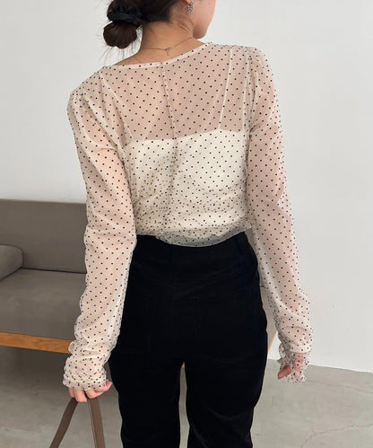 植絨波點設計 襯衫 再販款