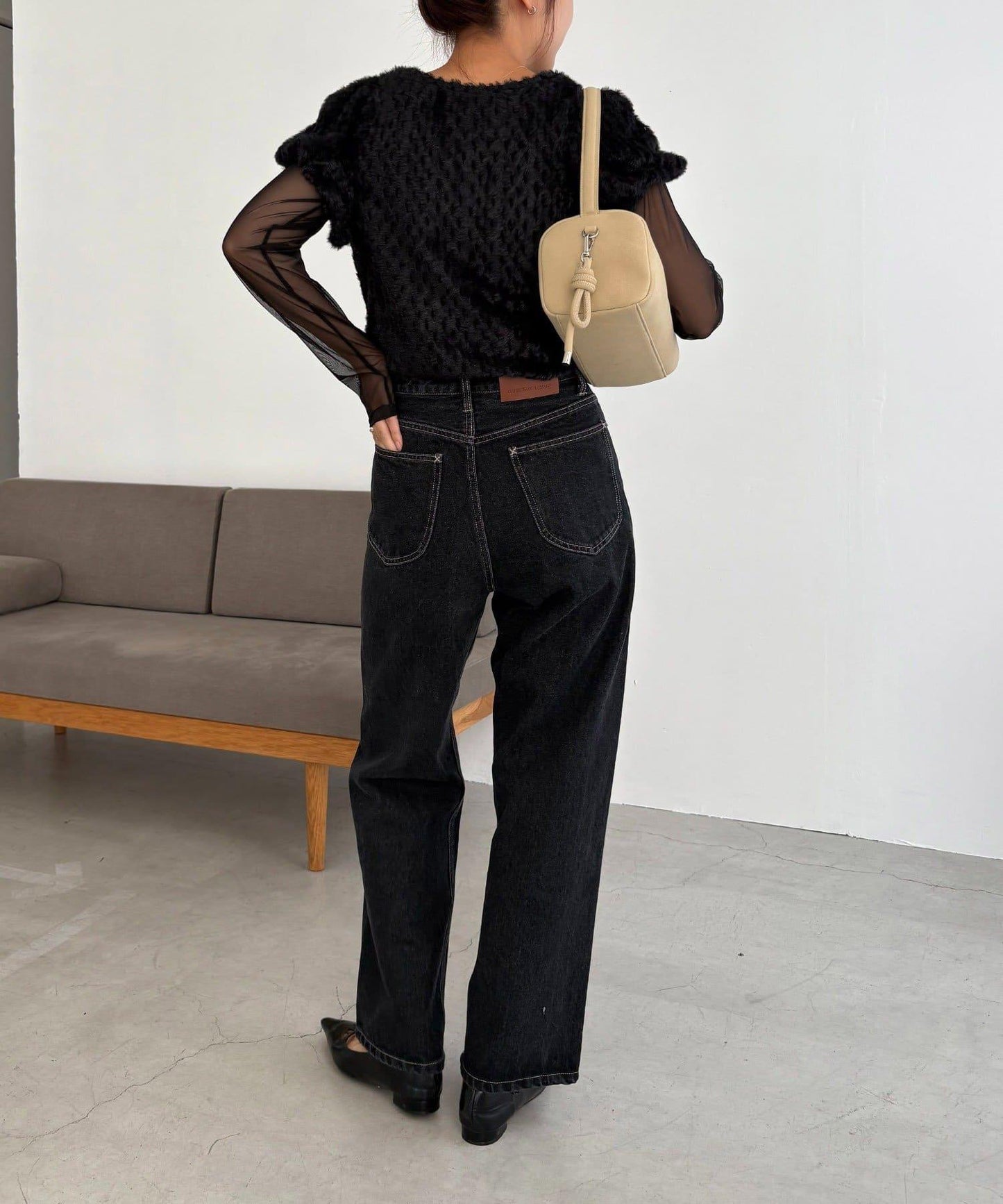 【CAPRICIEUX LE'MAGE】迷你毛絨網紗上衣