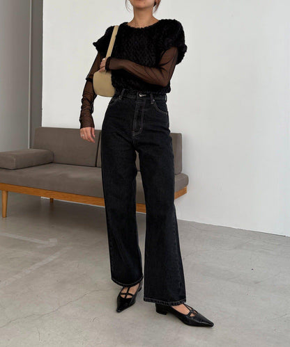 【CAPRICIEUX LE'MAGE】迷你毛絨網紗上衣