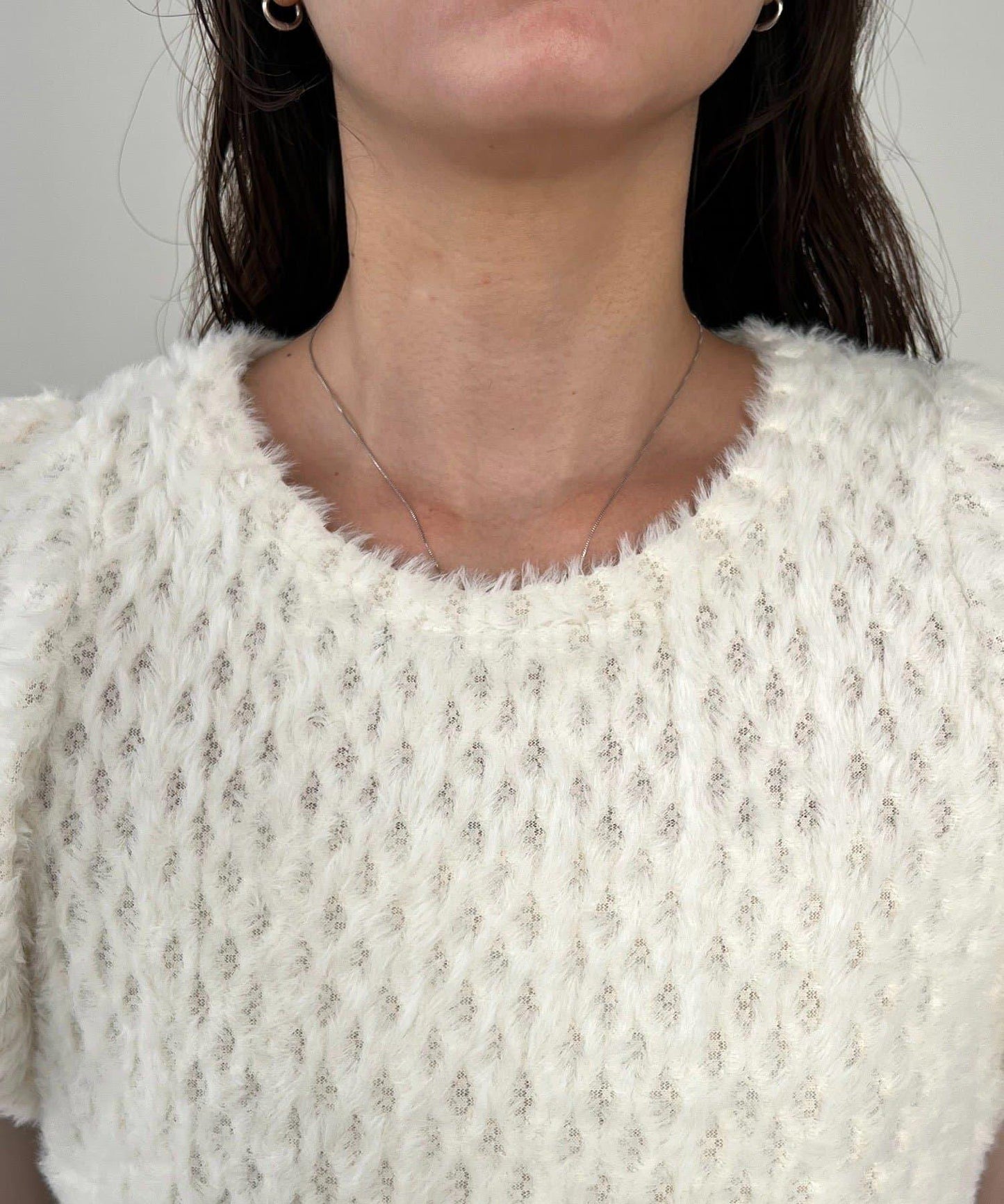 【CAPRICIEUX LE'MAGE】迷你毛絨網紗上衣