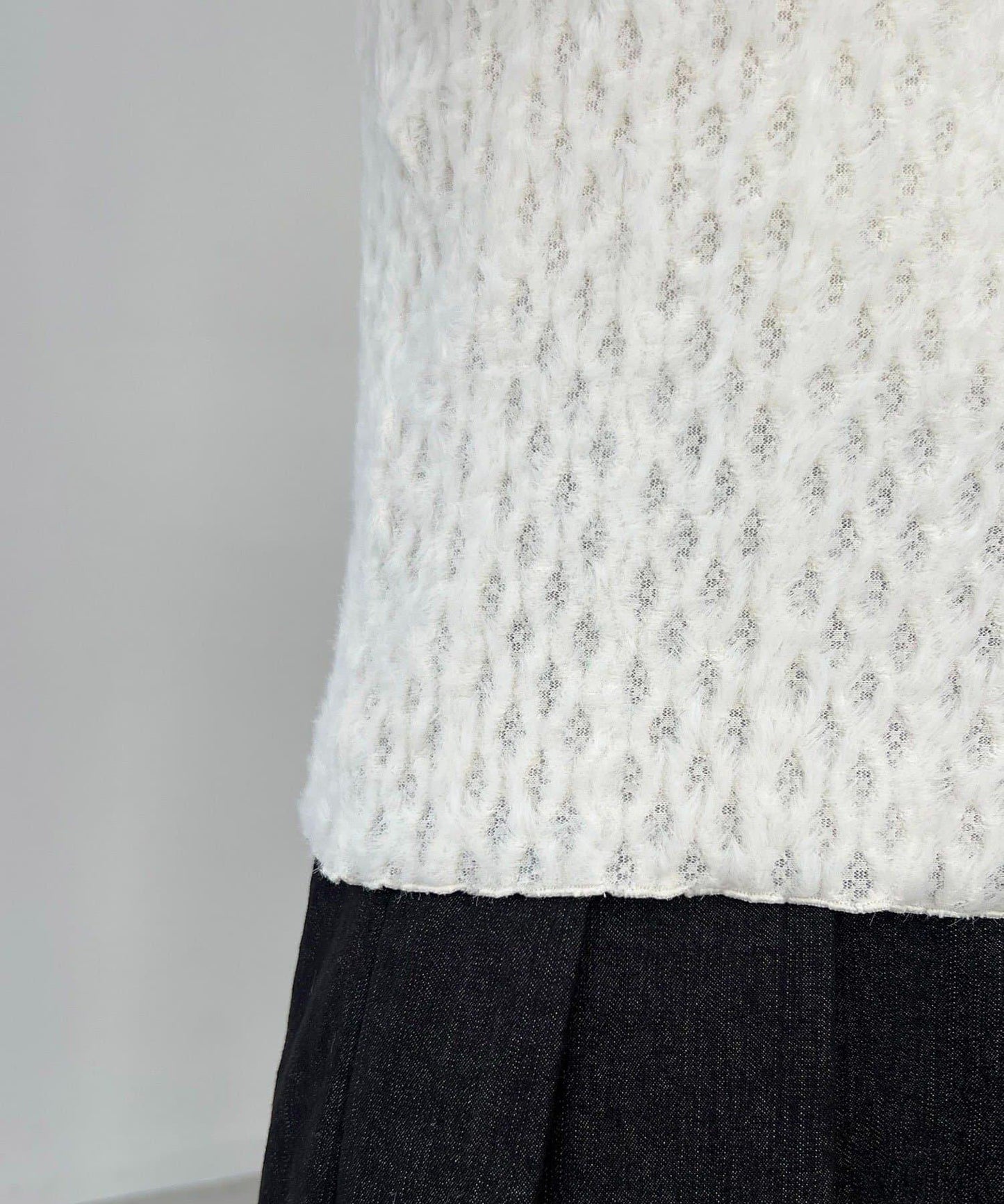 【CAPRICIEUX LE'MAGE】迷你毛絨網紗上衣