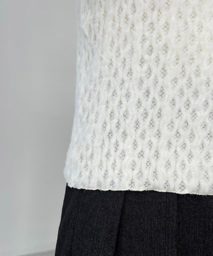 【CAPRICIEUX LE'MAGE】迷你毛絨網紗上衣