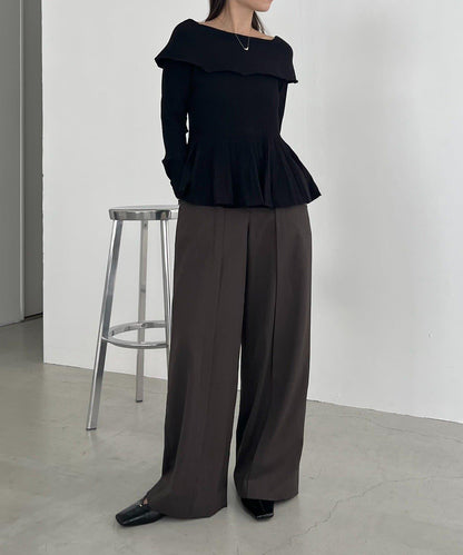 【CAPRICIEUX LE'MAGE】喇叭袖一字領針織衫