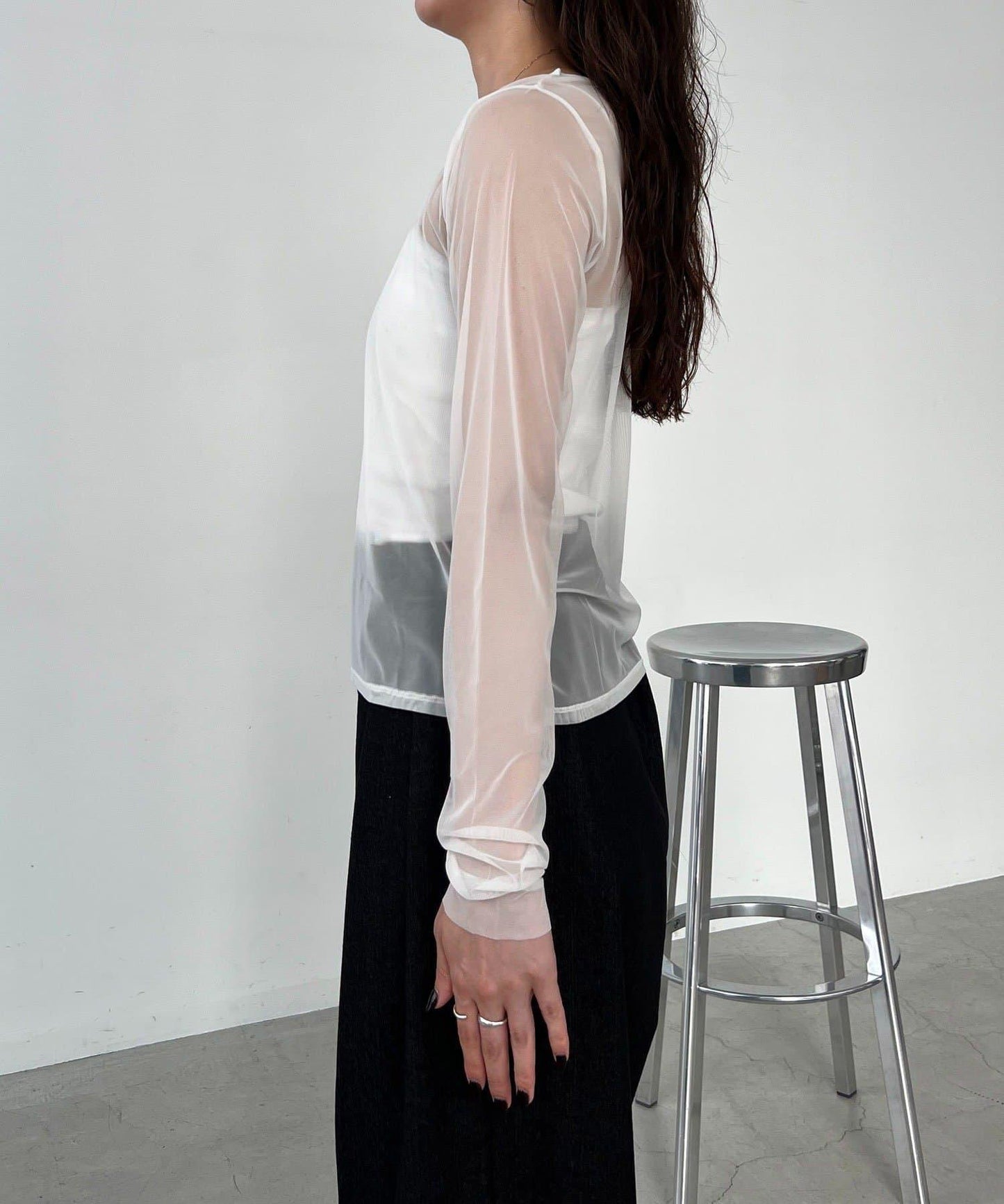 【CAPRICIEUX LE'MAGE】迷你毛絨網紗上衣