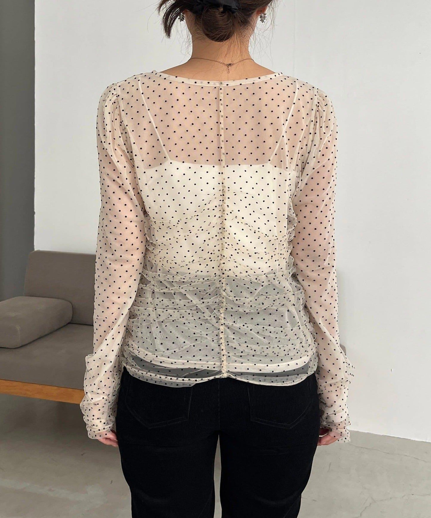 植絨波點設計 襯衫 再販款