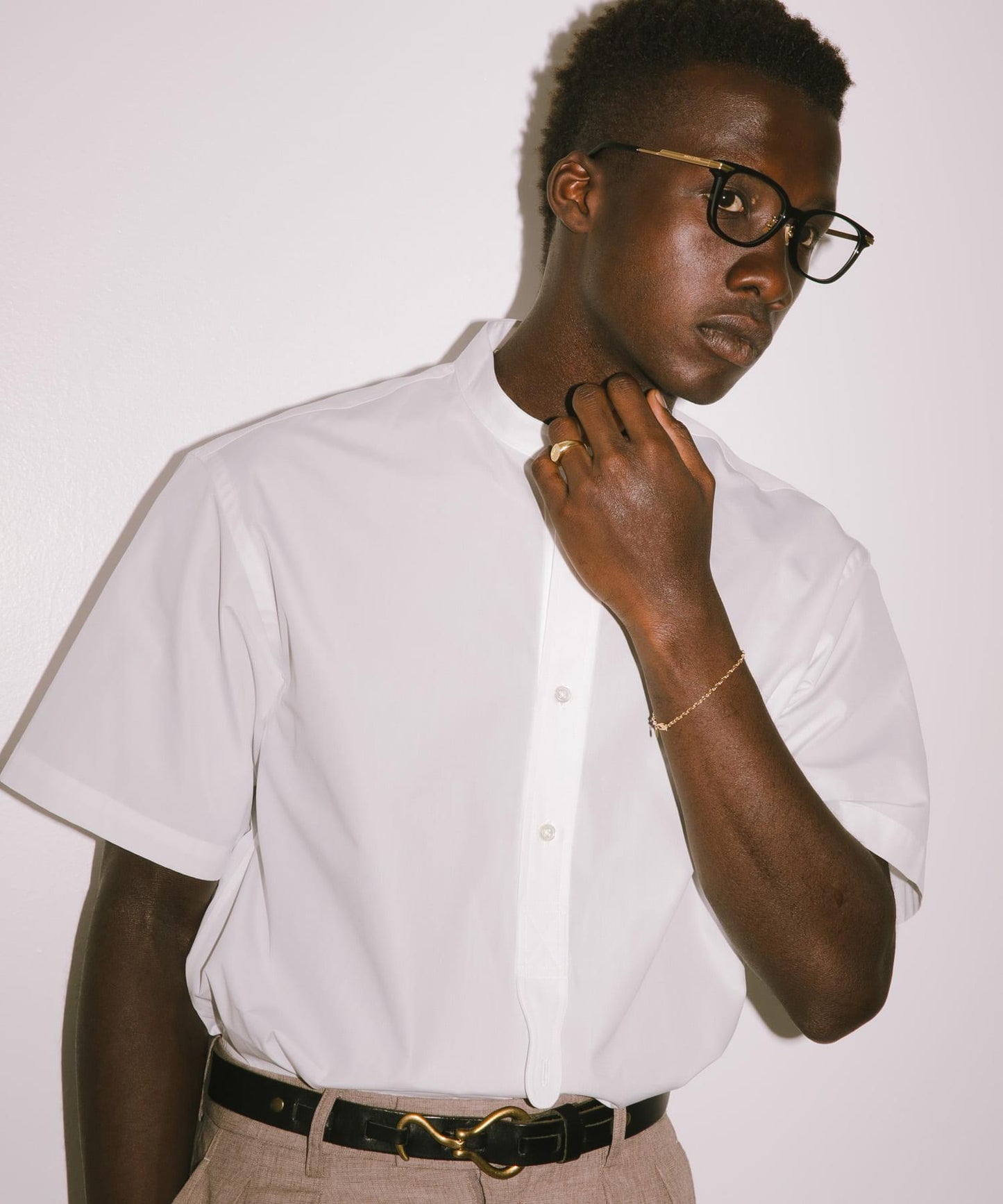 new basic THOMAS MASON拼接帶套頭襯衫