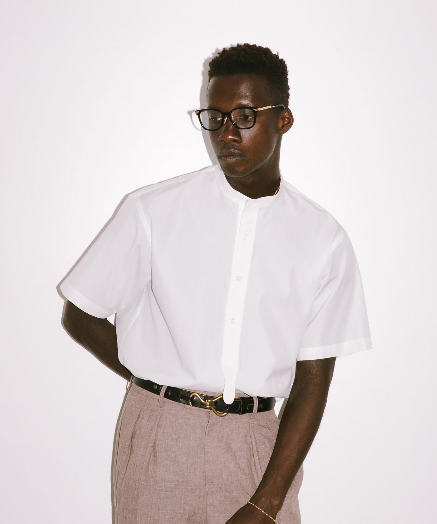 new basic THOMAS MASON拼接帶套頭襯衫