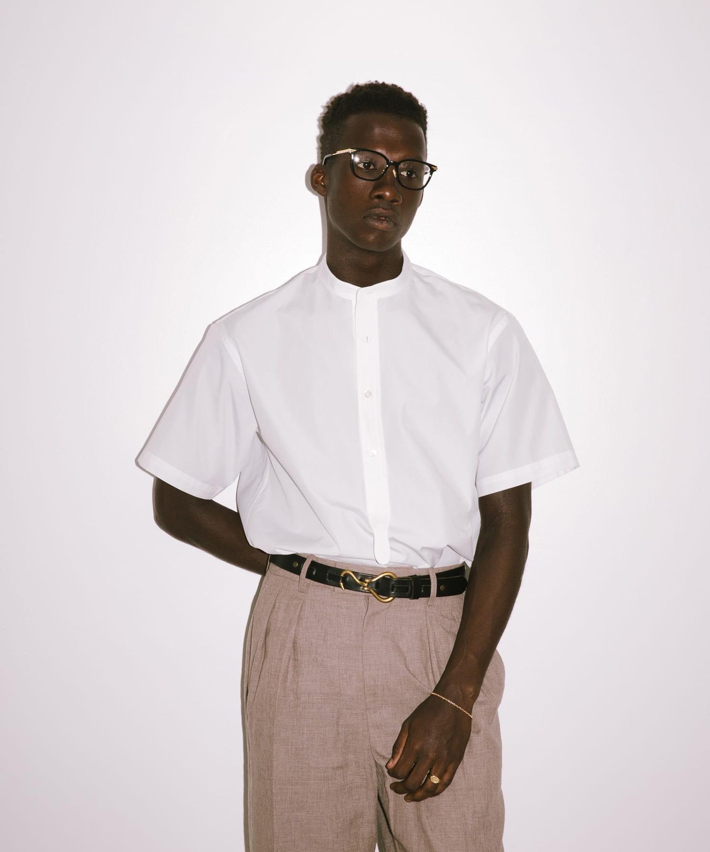 new basic THOMAS MASON拼接帶套頭襯衫