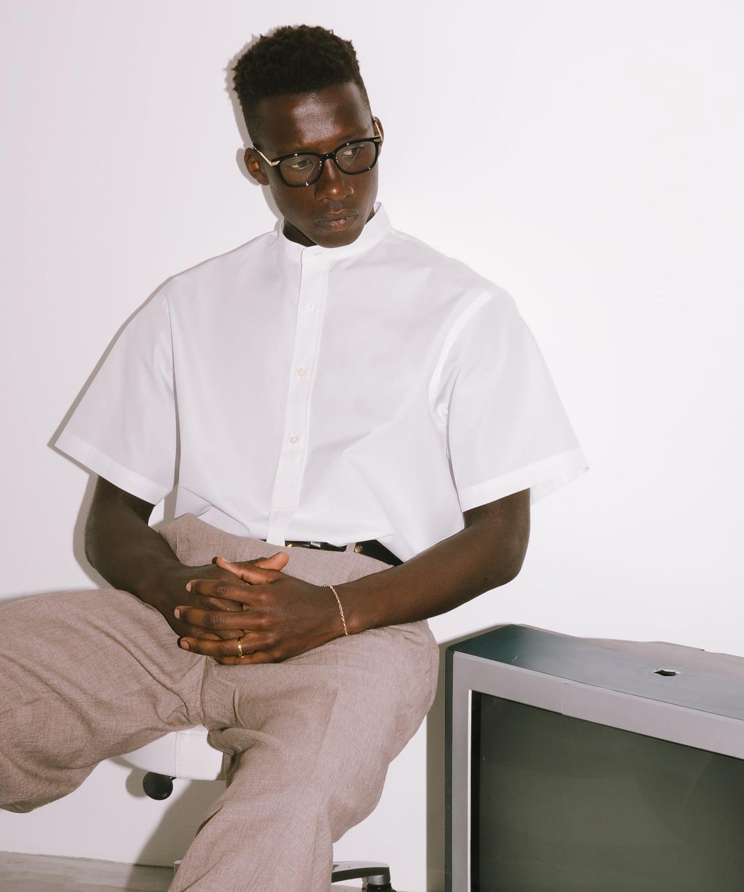 new basic THOMAS MASON拼接帶套頭襯衫