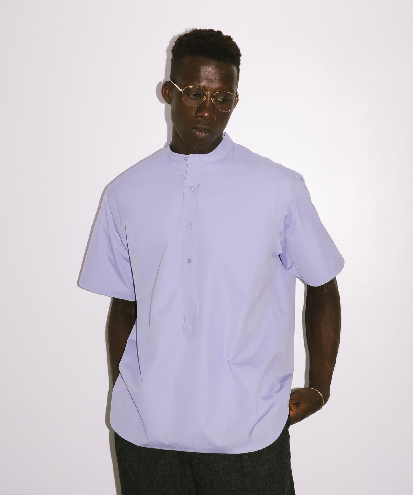 new basic THOMAS MASON拼接帶套頭襯衫