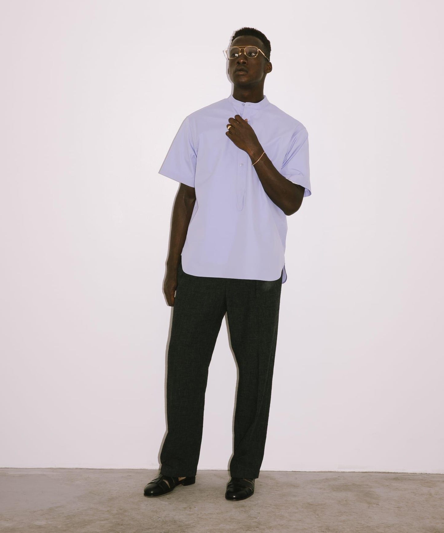 new basic THOMAS MASON拼接帶套頭襯衫