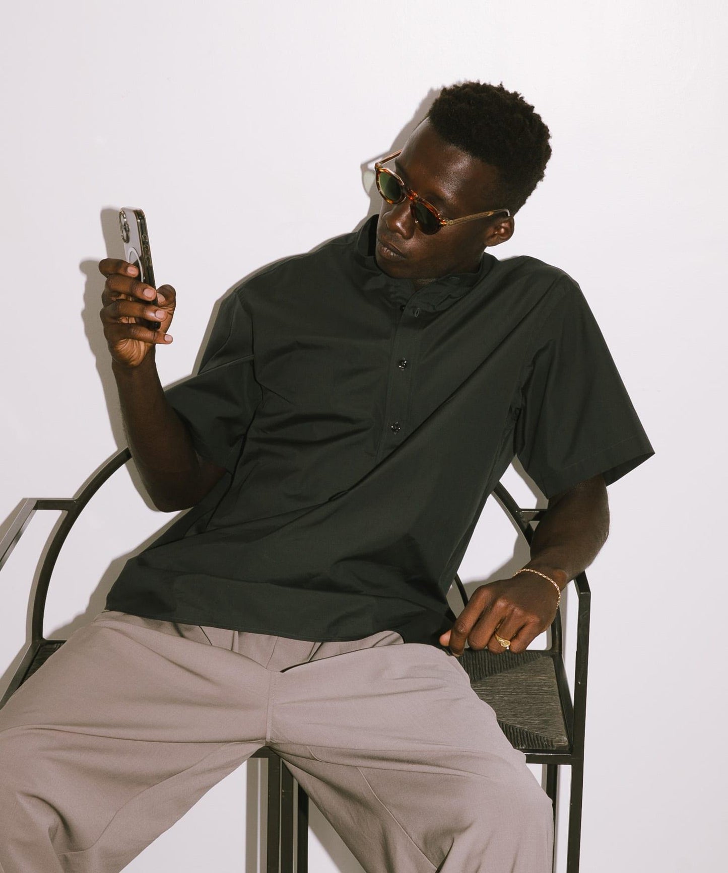 new basic THOMAS MASON拼接帶套頭襯衫