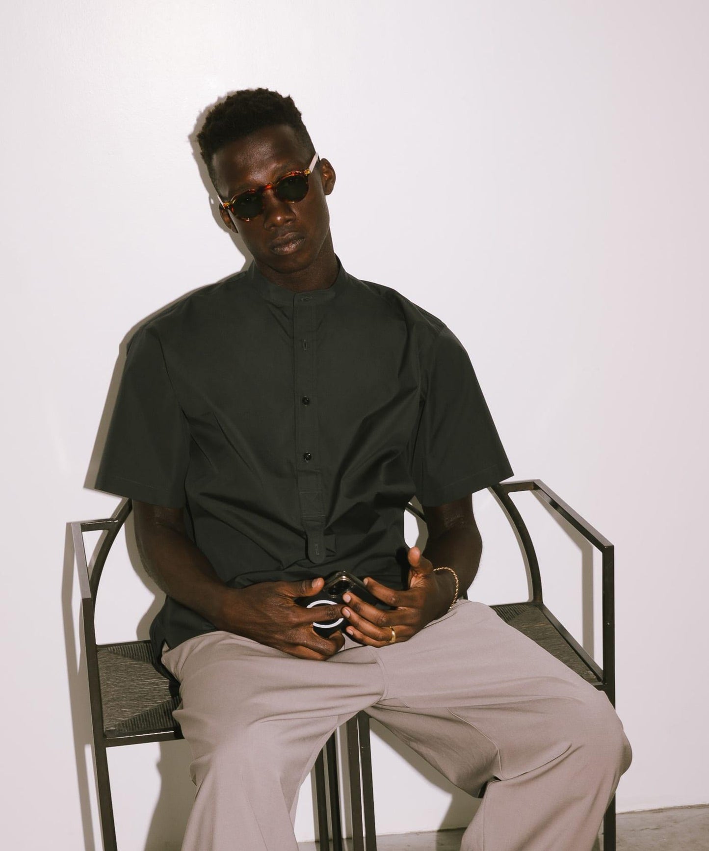 new basic THOMAS MASON拼接帶套頭襯衫