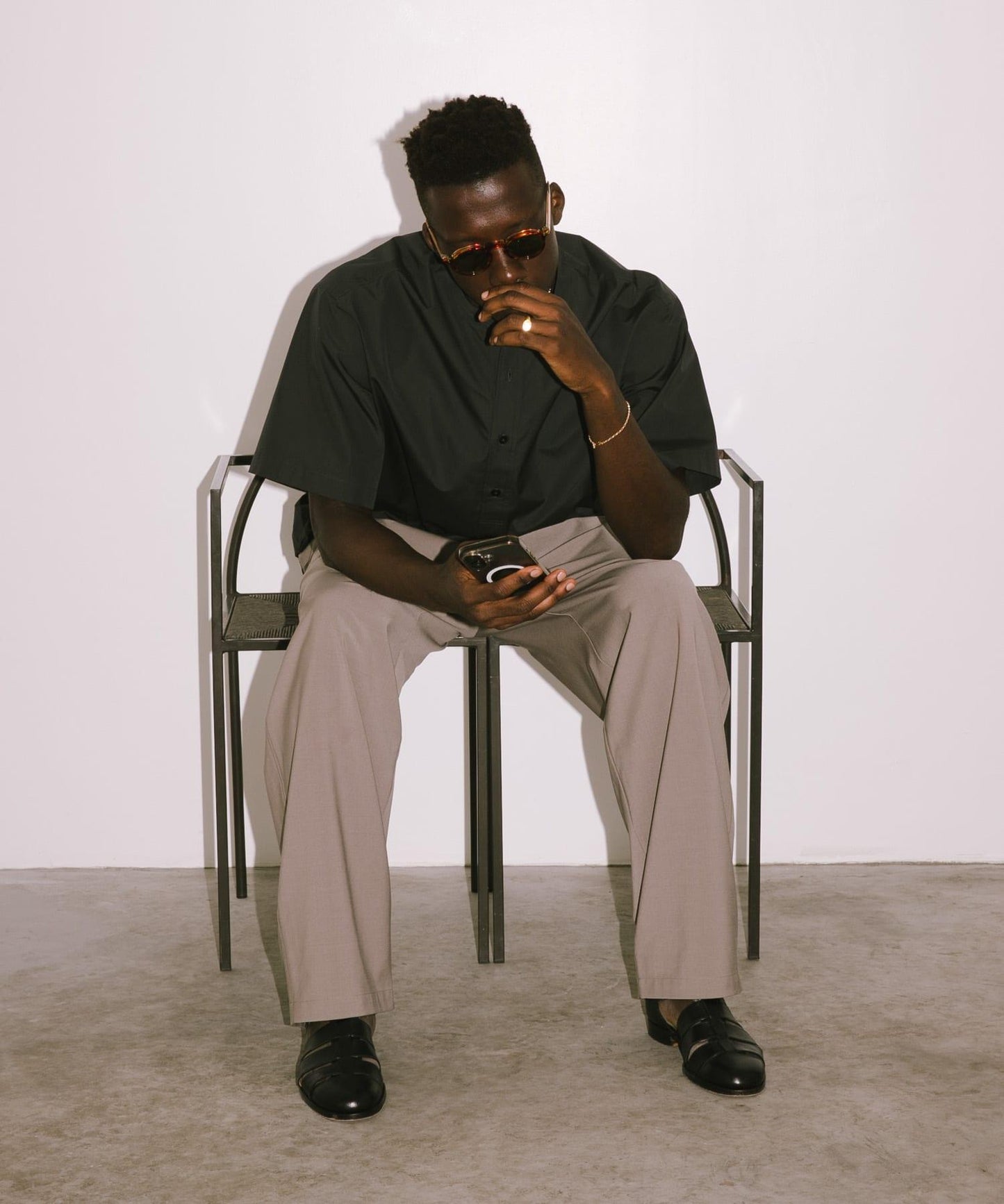 new basic THOMAS MASON拼接帶套頭襯衫