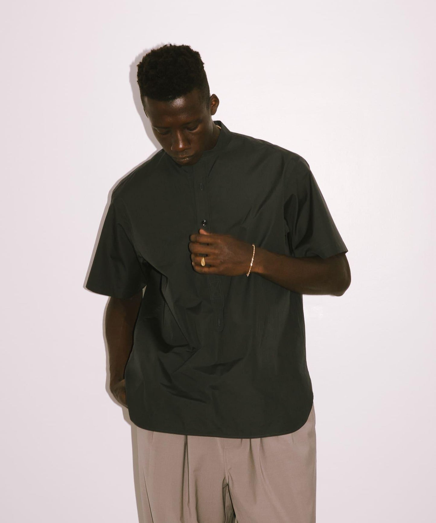 new basic THOMAS MASON拼接帶套頭襯衫