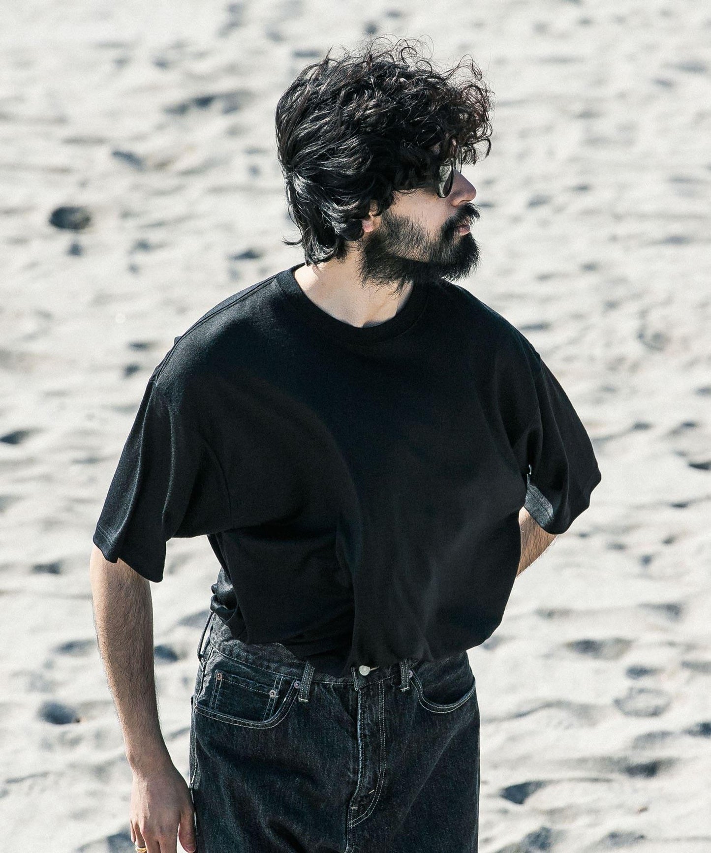 new basic 可水洗美麗諾羊毛短袖T恤