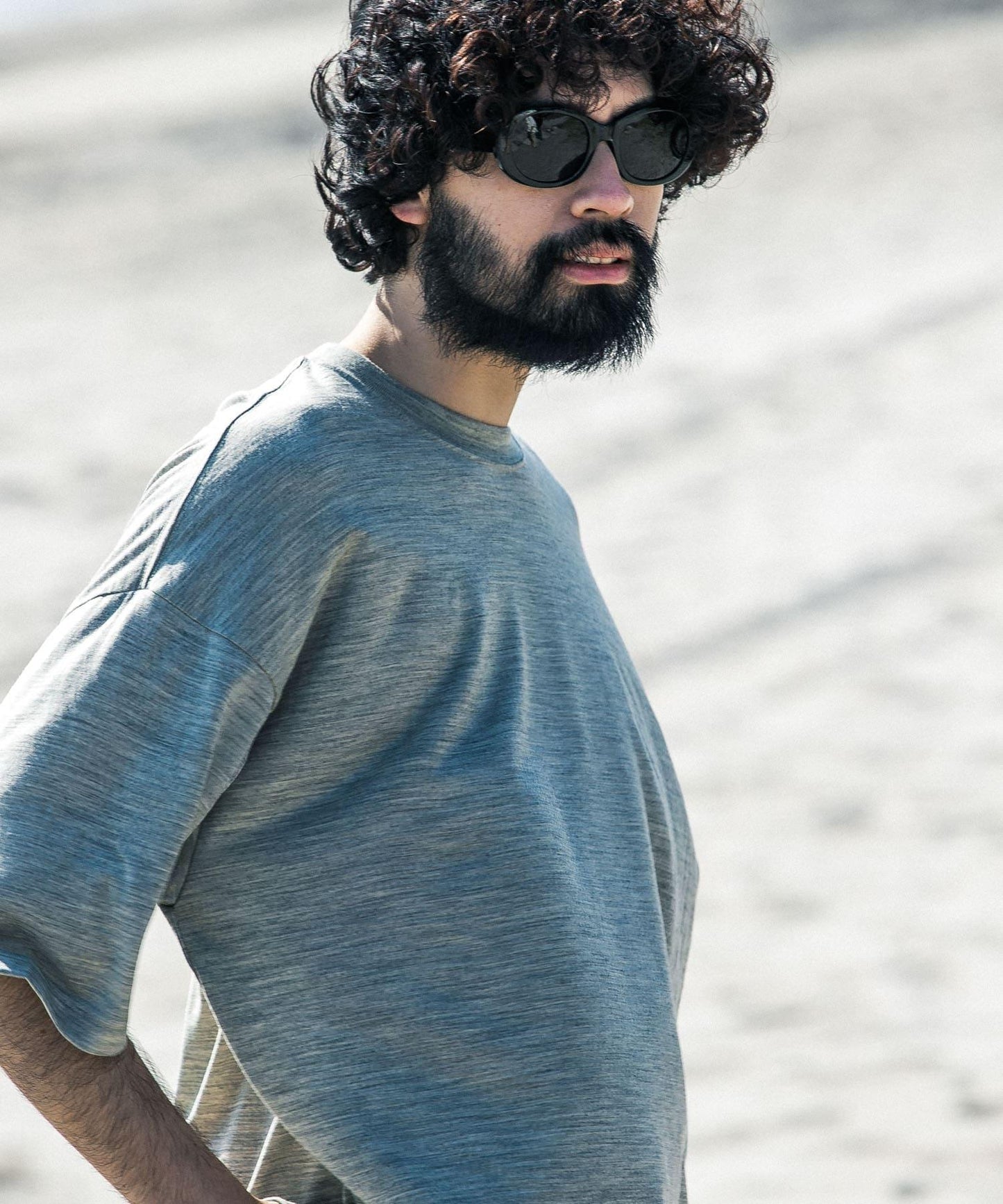 new basic 可水洗美麗諾羊毛短袖T恤