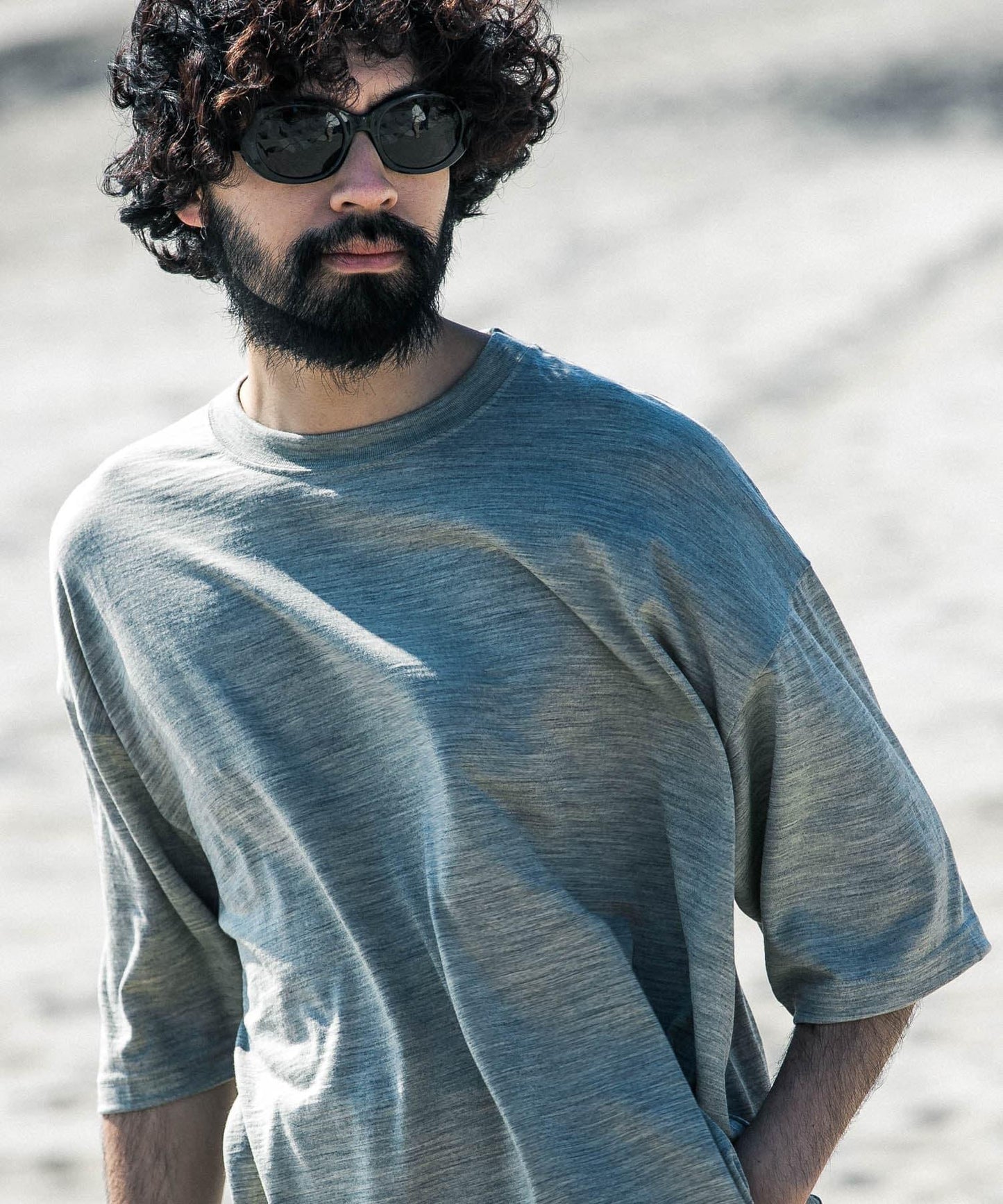 new basic 可水洗美麗諾羊毛短袖T恤