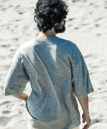 new basic 可水洗美麗諾羊毛短袖T恤