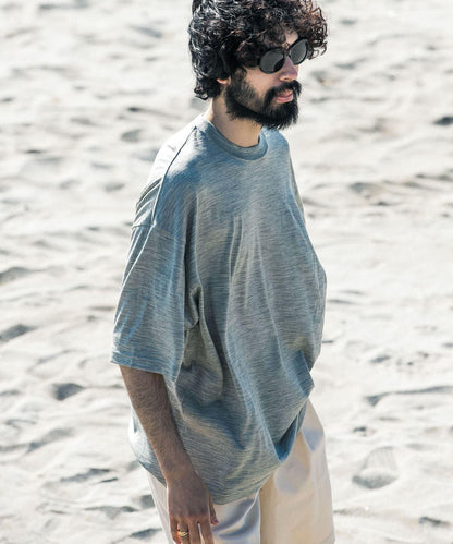 new basic 可水洗美麗諾羊毛短袖T恤