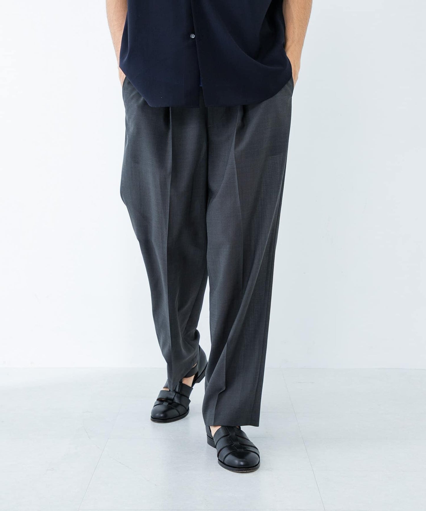 可水洗羊毛精紡西裝褲