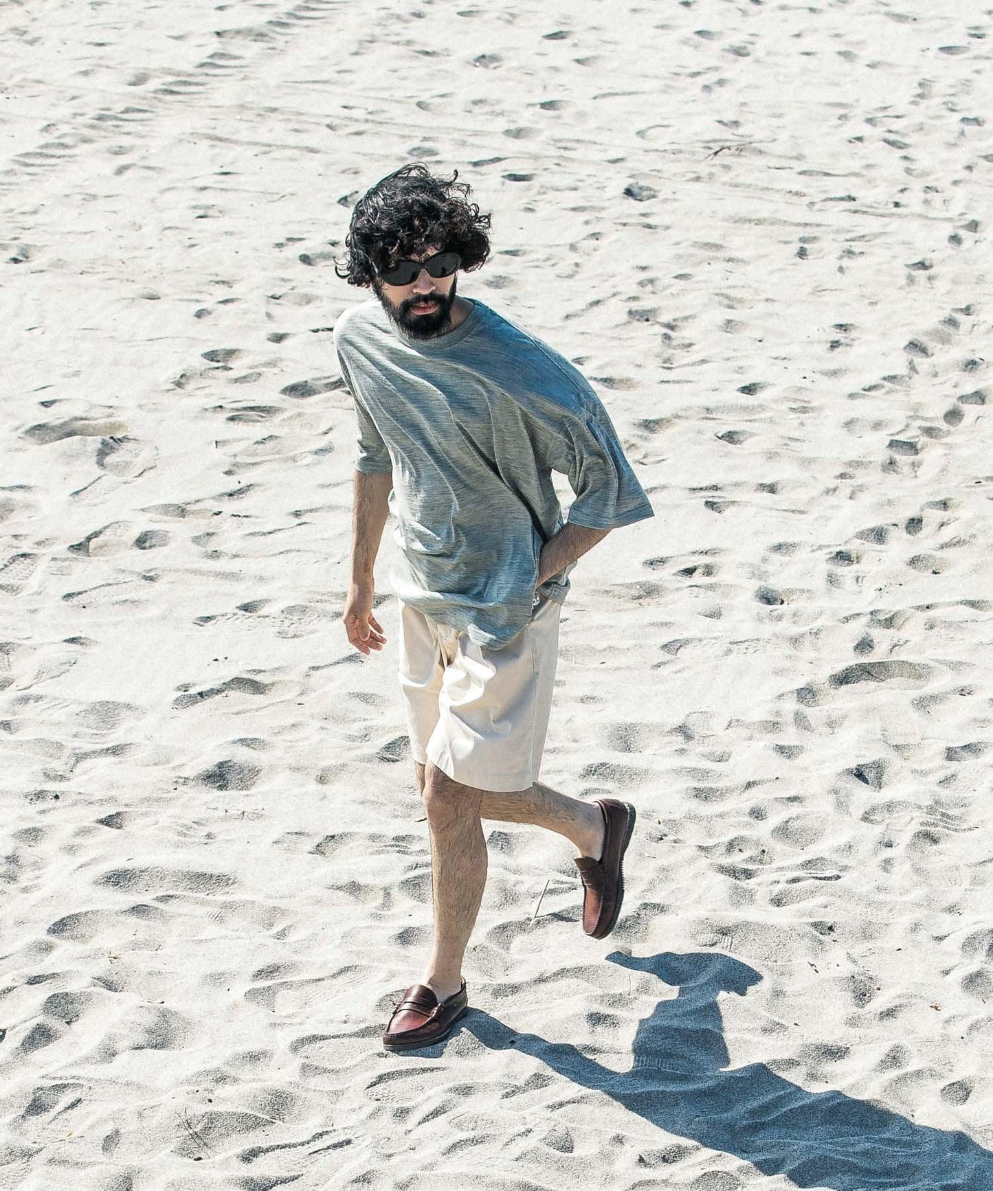 new basic 可水洗美麗諾羊毛短袖T恤