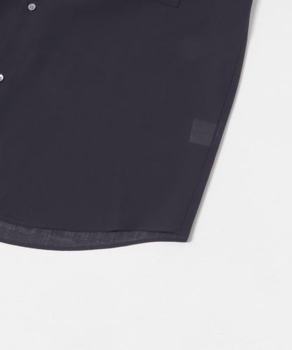 可水洗羊毛精紡短袖襯衫