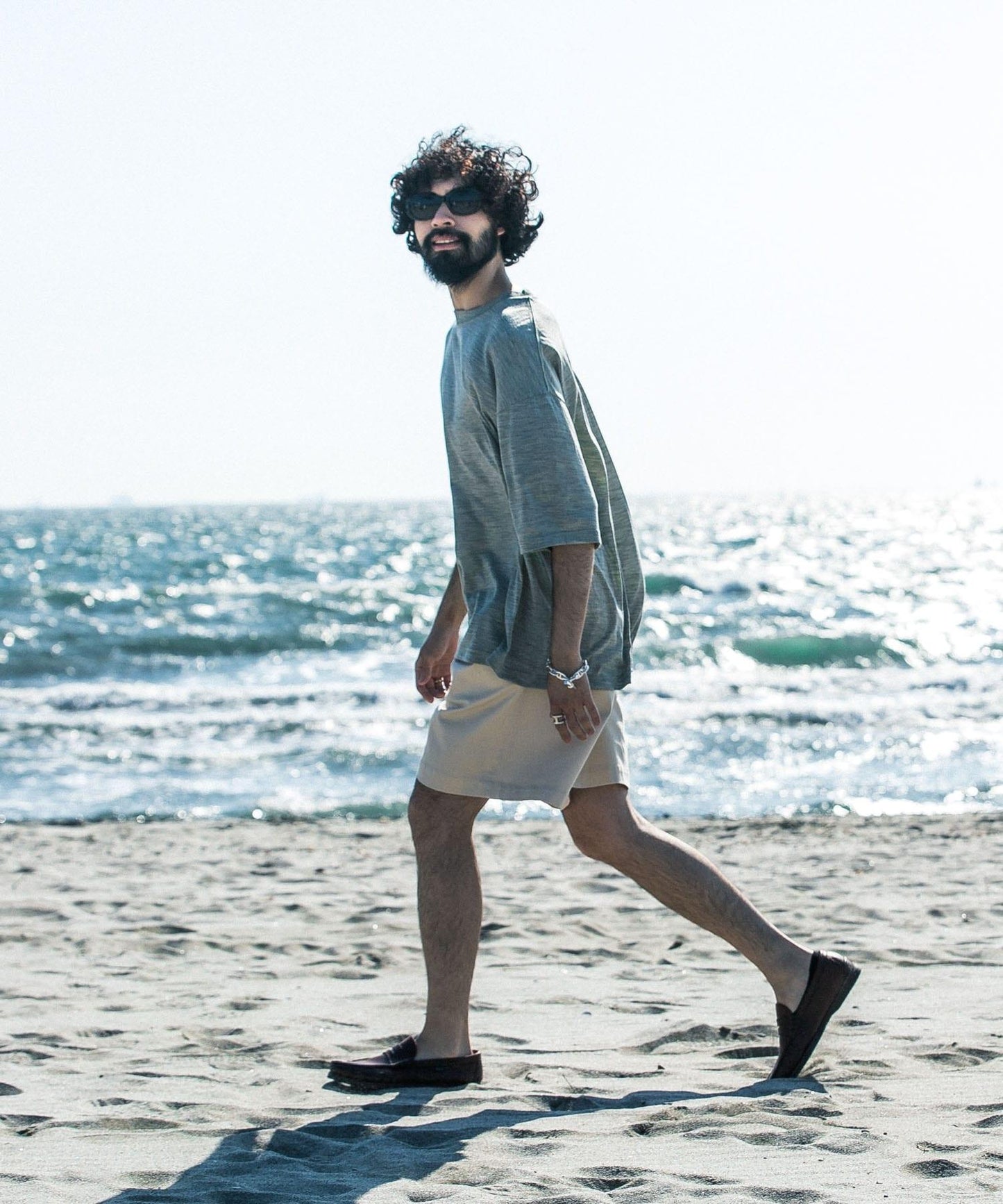 new basic 可水洗美麗諾羊毛短袖T恤