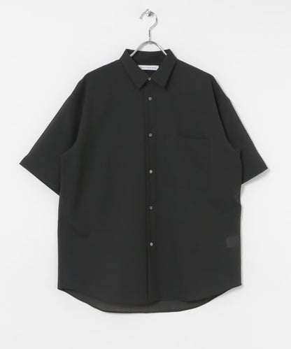 可水洗羊毛精紡短袖襯衫